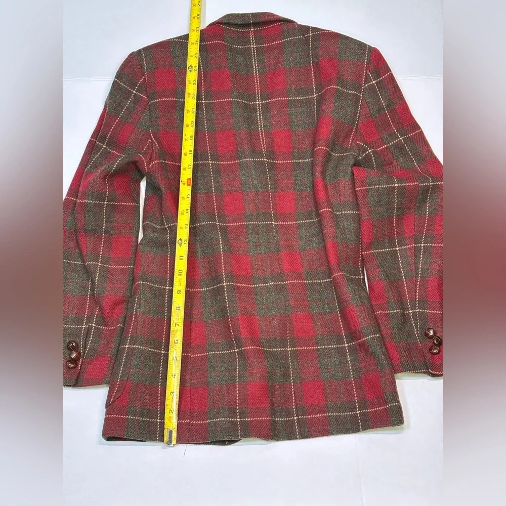 LL Bean Jacket Womens 4 Plaid Blazer Wool Career Preppy Lined - Picture 5 of 8